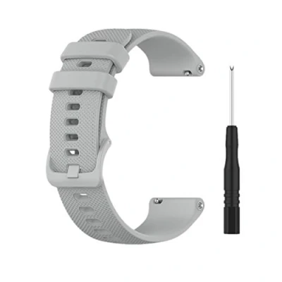 Image of Huabao Watch Strap Compatible with Garmin Forerunner 745,Adjustable Silicone Sports Replacement Band for 745 Smart (Gray)