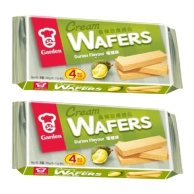 Image of Garden Cream Wafers Biscuit Durian Flavour 200g (Pack of 2)