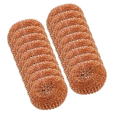 Image of HOMESHOPA Copper Scouring Pad, 18 Pack Coated Spiral Scrubber Scourer, Long Lasting Scourer for Cleaning Dirt, Grease &amp; Grime, Pan Heavy Duty Kitchen Pots Pans