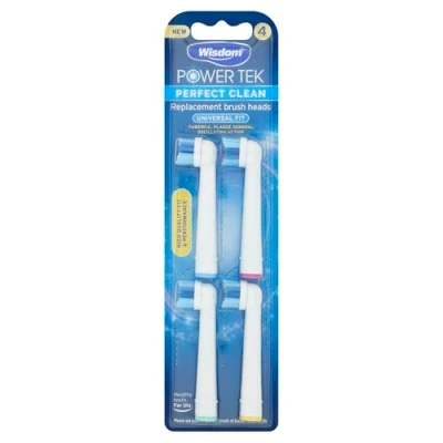 Image of Power Tek Toothbrush Replacement Heads Pack of 4