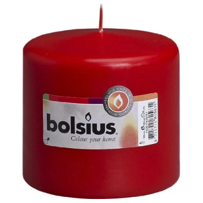 Image of Bolsius Red Pillar Candle 10cm x