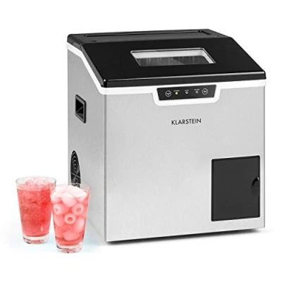 Image of Klarstein 3L Small Ice Maker Machine, Counter Top Machine For Home and Kitchen, Fast Operation, 20 kg of Crushed Bullet Ice, Safety Alarms, Self Cleaning Countertop Cube