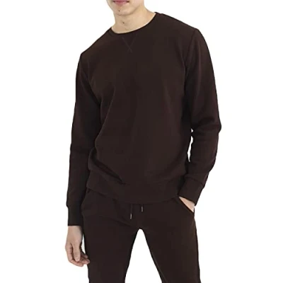 Image of BRAVE SOUL Mens Sweatshirt Pullover Soft Casual Knitwear Sweater Jumper Top S XL Bitter Chocolate Grey Small