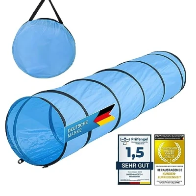 Image of GOODS+GADGETS dog agility tunnel play cave incl. pegs and transport bag. (200 cm)