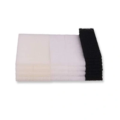 Image of INGVIEE Compatible filter Pads for Fluval U3 Aquarium (8x Foam Pads, 8x Carbon filter, polyester pads)