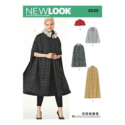 Image of New Look Pattern 6535 Women&#039;s Capes in Four Lengths, Paper, White, 22 x 15 1 cm
