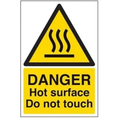 Image of VSafety Danger Hot Surface Do Not Touch Sign Portrait 200mm x 300mm 1mm Rigid Plastic