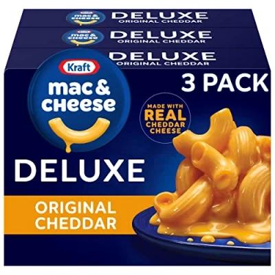Image of Kraft Deluxe Macaroni &amp; Cheese Original Cheddar 3 Pack (397 Grams Per Box)