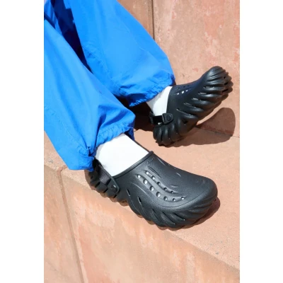 Image of Crocs ECHO Unisex Mules, Size: M8/W9, Black Synthetics