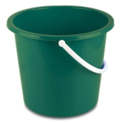 Image of Green Jantex Round Plastic Bucket 10Ltr Dimensions 260(H) x 280(W) 295(D)mm