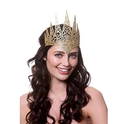 Image of Wicked Costumes Fantasy Crown Fancy Dress Accessory Gold
