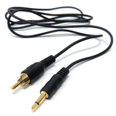Image of DRUT 1.2m 3.5mm Mono Jack Plug To RCA Phono Single Lead Cable 4ft Black Gold