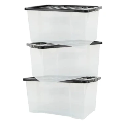 Image of Guaranteed4less Large Plastic 50L Storage Container Box Drawer Lid Home Wardrobe Shoes Kids Toys (3)