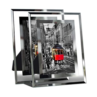 Image of Giftgarden 6x4 Glass Photo Picture Frames Set for Photograph Desktop Display 2 PCS