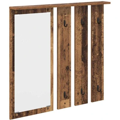Image of Wall Mounted Coat Rack Old wood 84 x 10 80 cm Engineered Vidaxl
