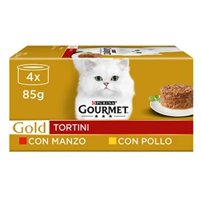 Image of Purina Gourmet Gold Wet Cat Food, 48 Cans x 85 g Each, 12 Packs of 4