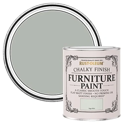 Image of Rust Oleum Green Upcycled Furniture Paint in Chalky Finish Sage Mist 750ml
