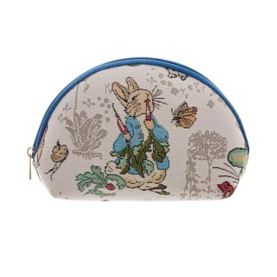 Image of Signare Tapestry Cosmetic Bag Makeup for Women with Beatrix Potter Peter Rabbit Design (Peter Carrots, COSM BP Peter)