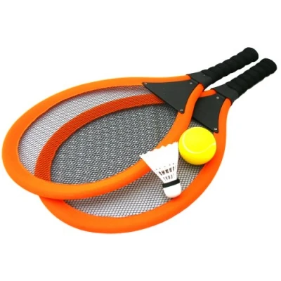 Image of Carousel Home Jumbo Soft Tennis Set With Ball and Shuttlecock Outdoor Beach Toy Rackets for Kids to Play or Badminton (Orange)