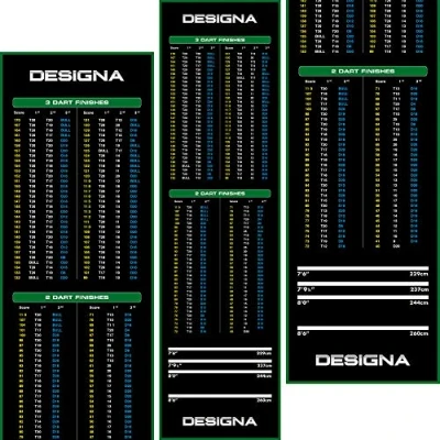 Image of Designa Darts MAT30 Non Slip Carpet Dart Mat with Checkout Design, Wide, Green, 290cm x 80cm