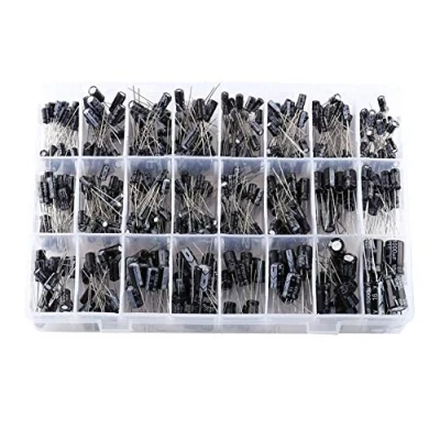Image of 500 Pcs Electrolytic Capacitors 24 Values Aluminum Capacitor Assorted Kit 10V 50V 0.1uF to 1000uF with Box