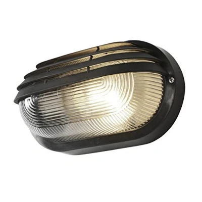 Image of LITECRAFT Anders Wall Light Eyelid Bulkhead Outdoor IP44 Rated Fitting Black