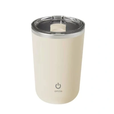 Image of Self Stirring Coffee Mug, IPX6 Waterproof 350ML Magnetic Electric Mixing Cup with Lid Silent Travel for Home Office