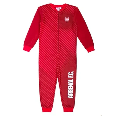 Image of Arsenal F.C. Boys Onesie, Sleepsuit, All in One Pyjamas, Age 11 12 Years Red