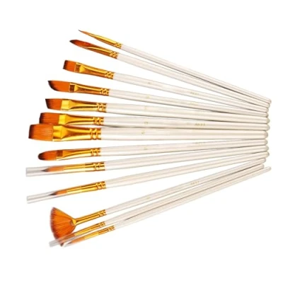 Image of Artist Paint Brush Set, Flexible Versatile Oil Acrylic Brushes Nylon Bristles for Rock Painting Scale Models