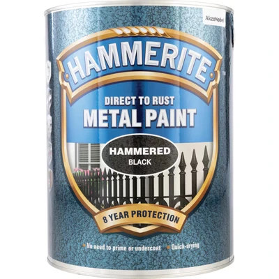Image of ICI 5084796 5L Hammerite Hammered Metal Paint Black