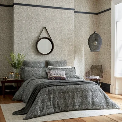 Image of Morris &amp; Co Crown Imperial Duvet Cover King Size Charcoal