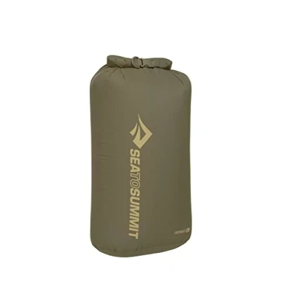Image of Sea to Summit Lightweight Dry Bag XL 20L Waterproof Storage Roll Top Closure Recycled Fabric Base Lash Point &amp; D Ring For Backpacking Kayaking 27.1 x 23.4 47.8cm Olive Green 91g