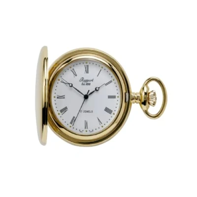 Image of Rapport Full Hunter Gold Pocket Watch. Luxury
