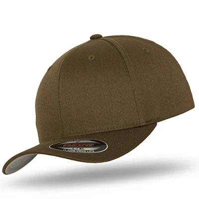 Image of Flexfit Men&#039;s Athletic Baseball Fitted Cap, Olive, XX Large