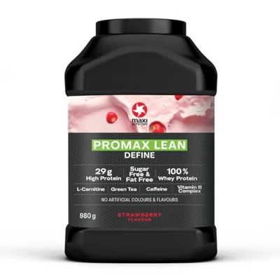Image of MaxiNutrition Promax Lean, Strawberry Whey Protein Powder for Weight Loss and Lean Muscle Development Sugar Free Fat Free, Vegetarian Friendly, 29g Protein, 128 kcal per Serving, 980g