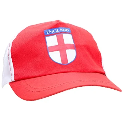 Image of Toyland® England Baseball Cap Supporters Headwear Euros &amp; World Cup Fan Essential Red