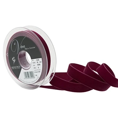 Image of Berisfords Velvet Ribbon, Bordeaux, 5 meter,16 mm width