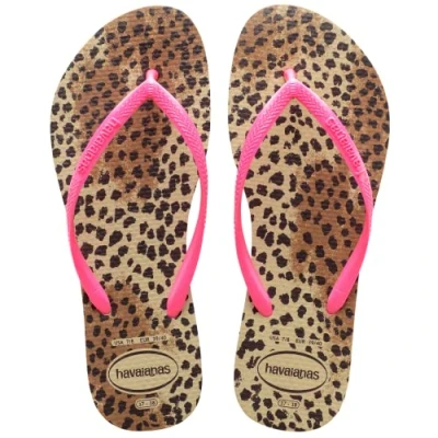 Image of Havaianas Slim Animals Sand Grey/Pink 27/28
