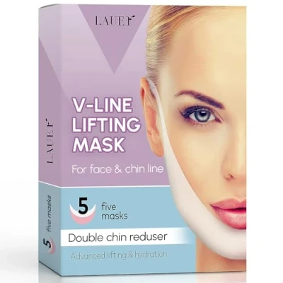 Image of V Shaped Slimming Face Mask Double Chin Reducer Line Lifting Neck Lift Tape Slimmer Patch For Firming and Tightening Skin