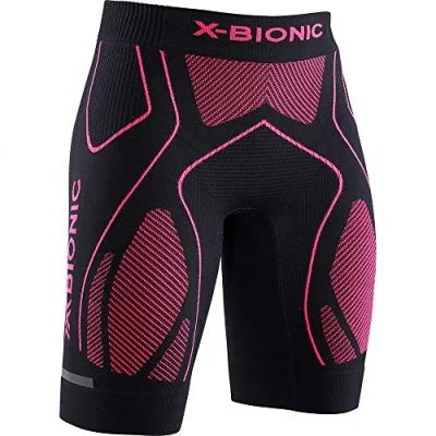 Image of X BIONIC Women The Trick 4.0 Run Shorts Opal Black/Neon Flamigo, Large