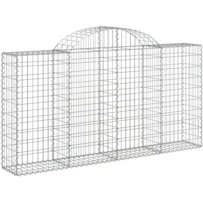 Image of vidaXL Arched Gabion Baskets 6 pcs 200x30x100/120 cm Galvanised Iron