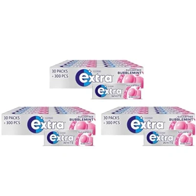 Image of Extra Chewing Gum Bubblemint Flavour Sugar Free, 90 Packs of 10 Pieces