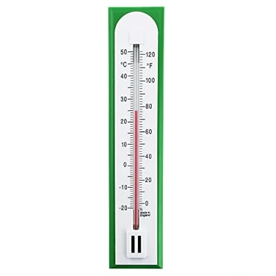 Image of Accurate Room Thermometer For Use As Temperature In The Home Office Garden or Greenhouse Easily Wall Mounted (Green)