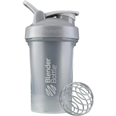 Image of BlenderBottle Classic V2 Shaker Bottle with Stainless Steel Ball, Perfect for Protein Shakes, Dishwasher Safe, 600ml, Pebble Grey