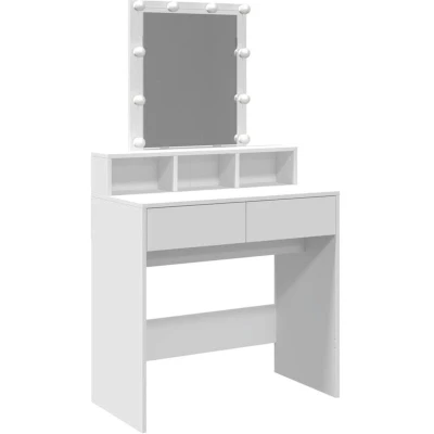 Image of vidaXL Dressing Table with LED White 80x41x144.5 cm