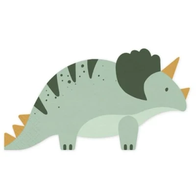 Image of 12 Triceratops Dinosaur Napkins, Childrens Jurassic Party Tableware, Partyware, Girls Boys Birthday Napkins