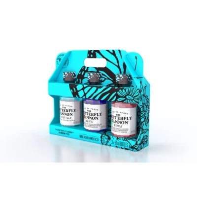 Image of Butterfly Cannon Tequila 50ml Triple Pack 40% ABV 100% Agave