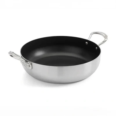 Image of Samuel Groves STP7452DRHS/NS Classic 26cm Non Stick Stainless Steel Triply Chefs Pan 2 Side Handles