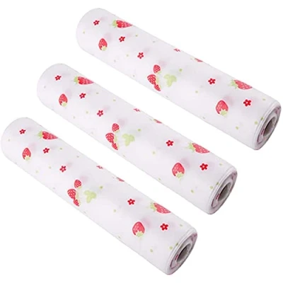 Image of Shelf Drawer Liners, Mat, 3 Rolls Non Slip Adhesive Paper Protector Anti Mildew Antibacterial PET Liner Mat for Fridge Drawers, Shelves, Cabinets, Kitchen, Desks, 30x300cm