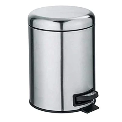 Image of WENKO Leman Cosmetic Pedal Bin Stainless Steel Matt 5 L